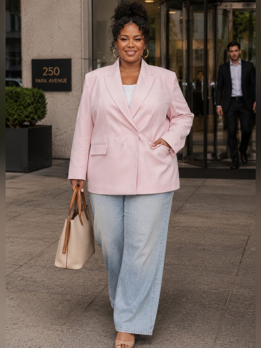 KBB by KAHLANA “The David Blazer” Light Pink Oversized Blazer | NWT | Size 3X